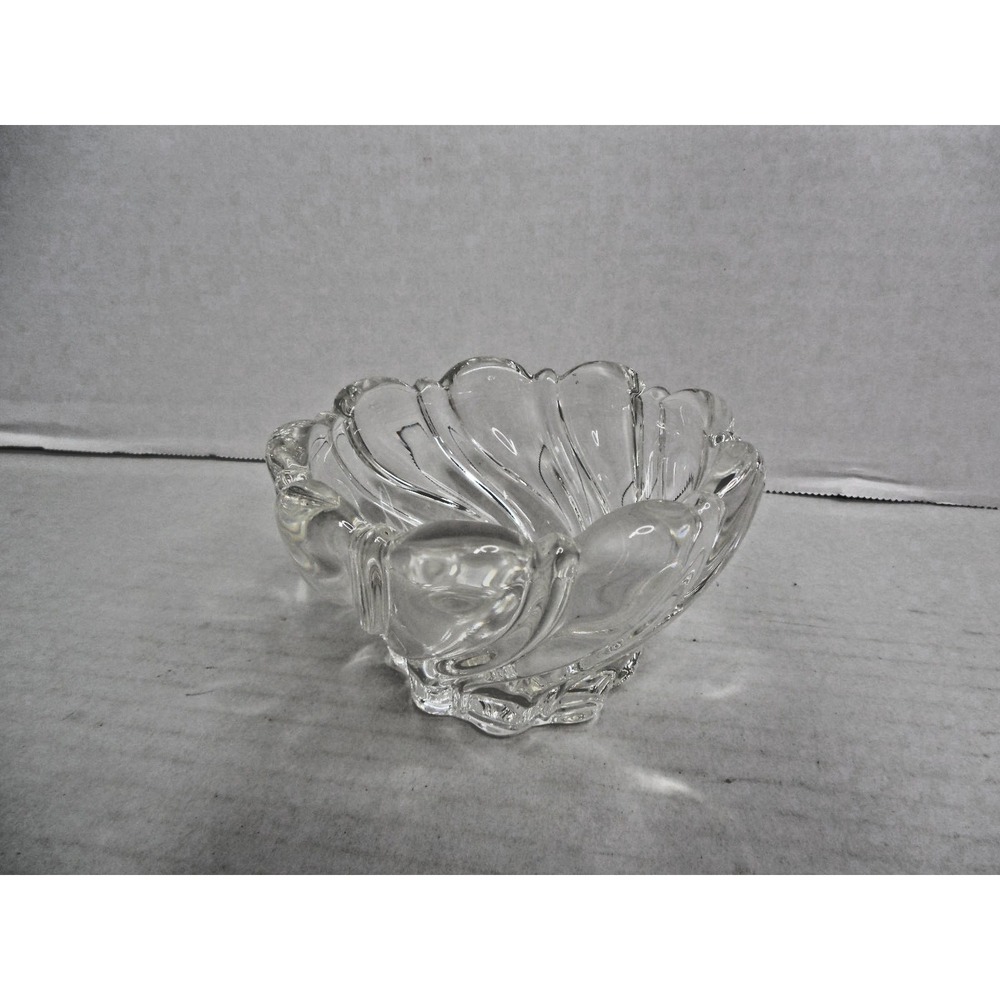 Mikasa Crystal Glass Swirl Candy Nut Dish 1980s Mikasa 2.5"x4.25